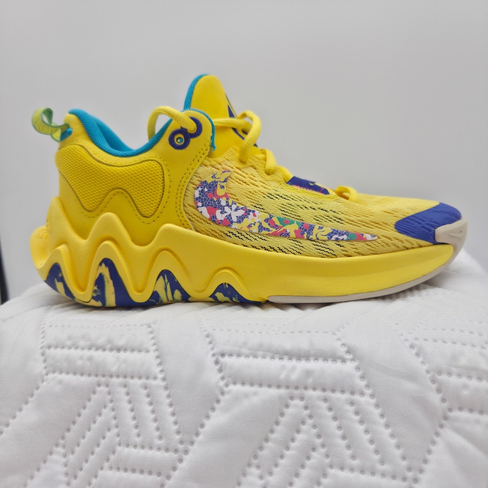 Nike‎ Giannis Shoes Kids Immortality 2 Kaleidoscope Basketball Yellow Blue 3.5Y